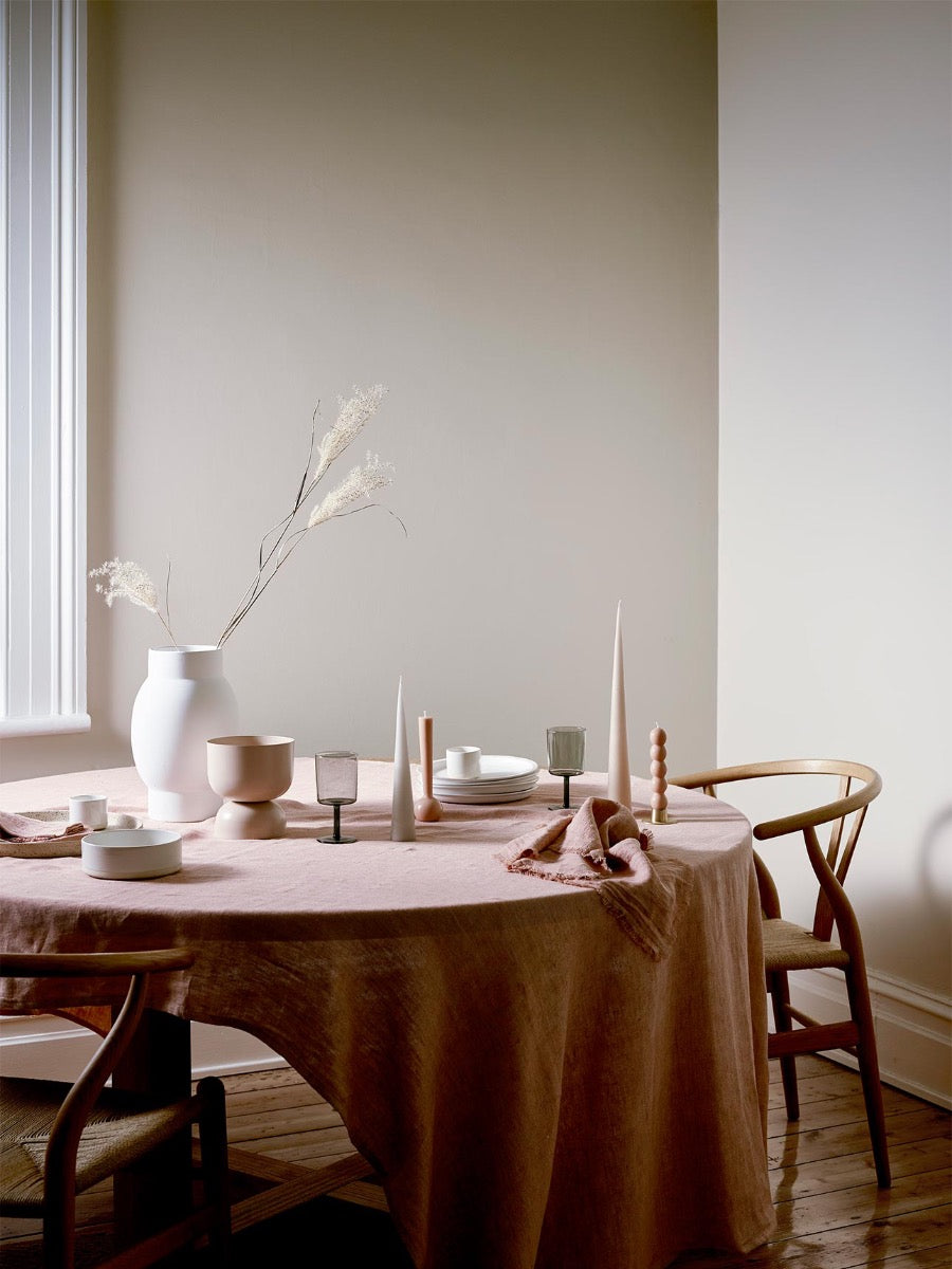 Vintage Linen Tablecloth in Clay