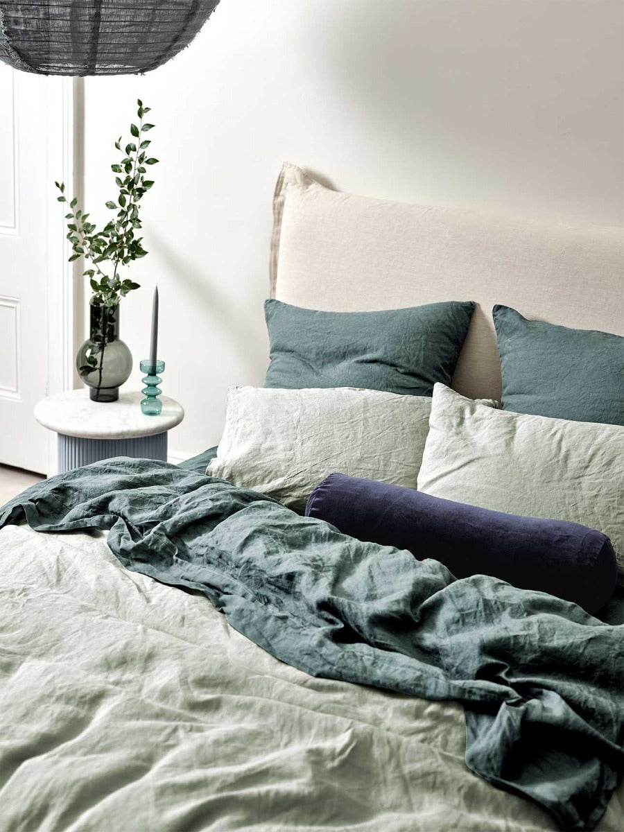 Emile Linen Quilt Cover in Mineral