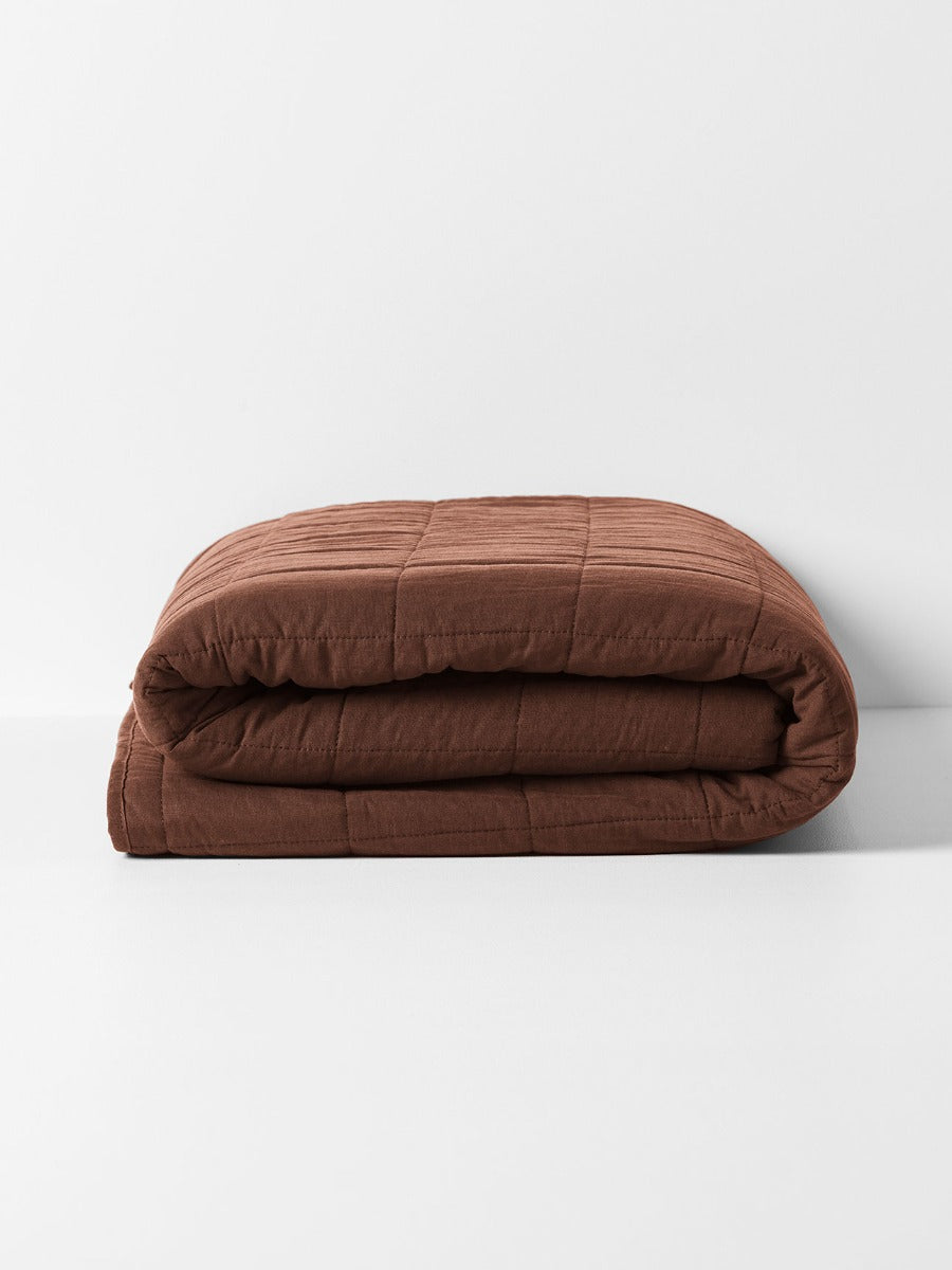 Emile Linen Coverlet in Clove