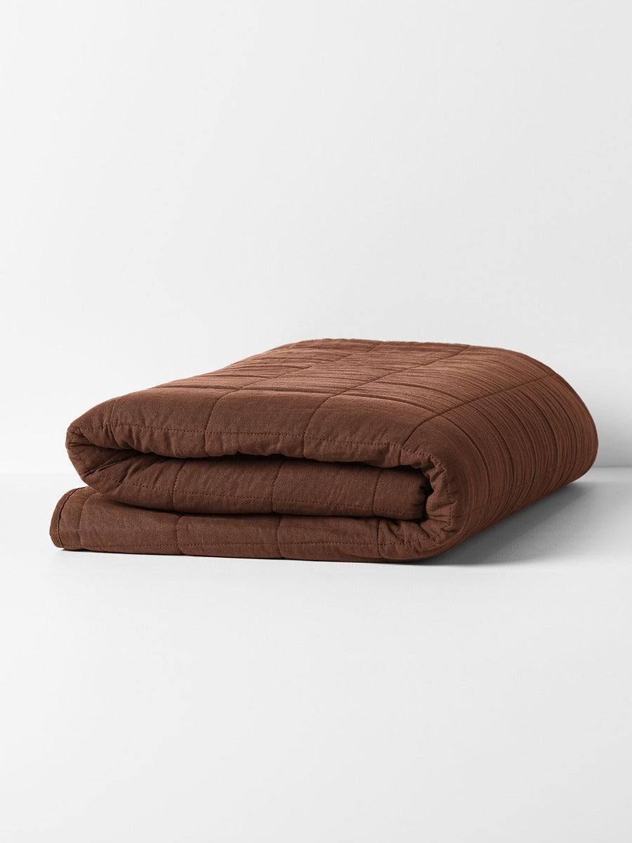 Emile Linen Coverlet in Clove