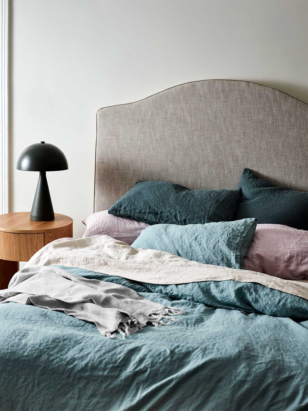 Emile Linen European Pillowcase in Aegean Blue
