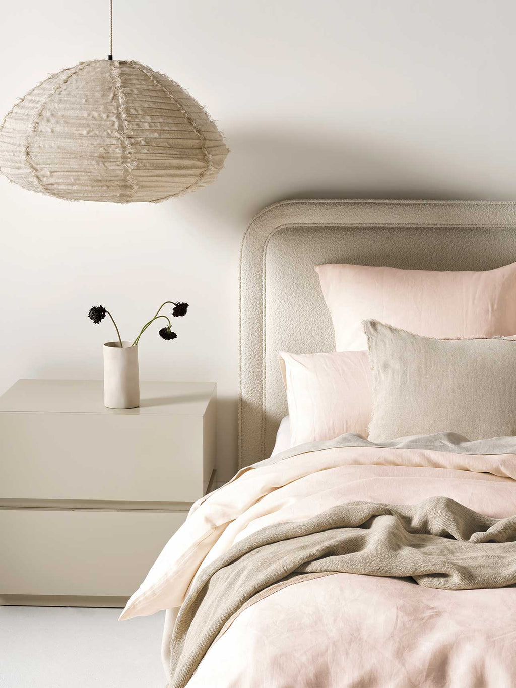 Emile Linen European Pillowcase in Blush