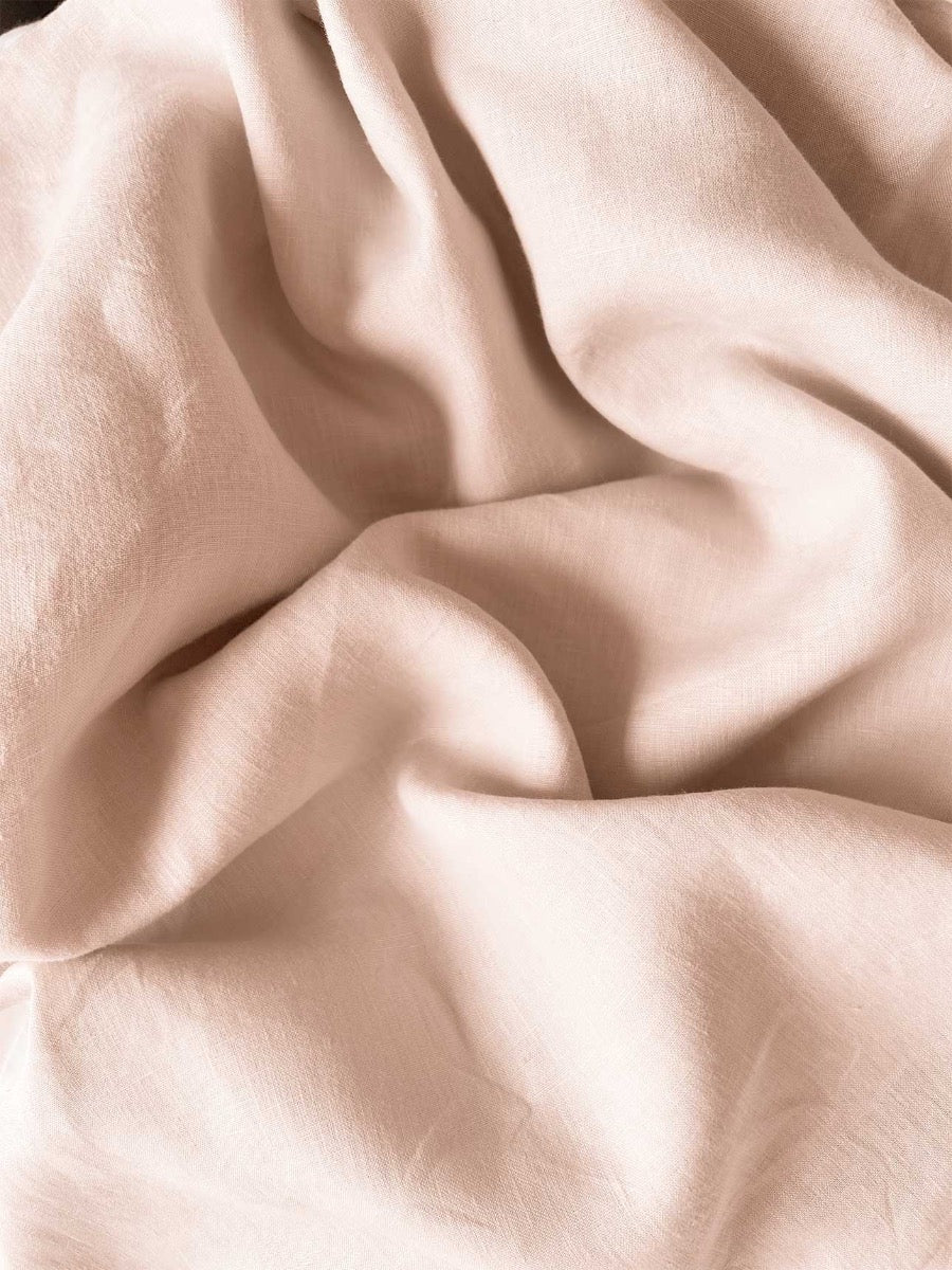 Emile Linen Quilt Cover in Blush