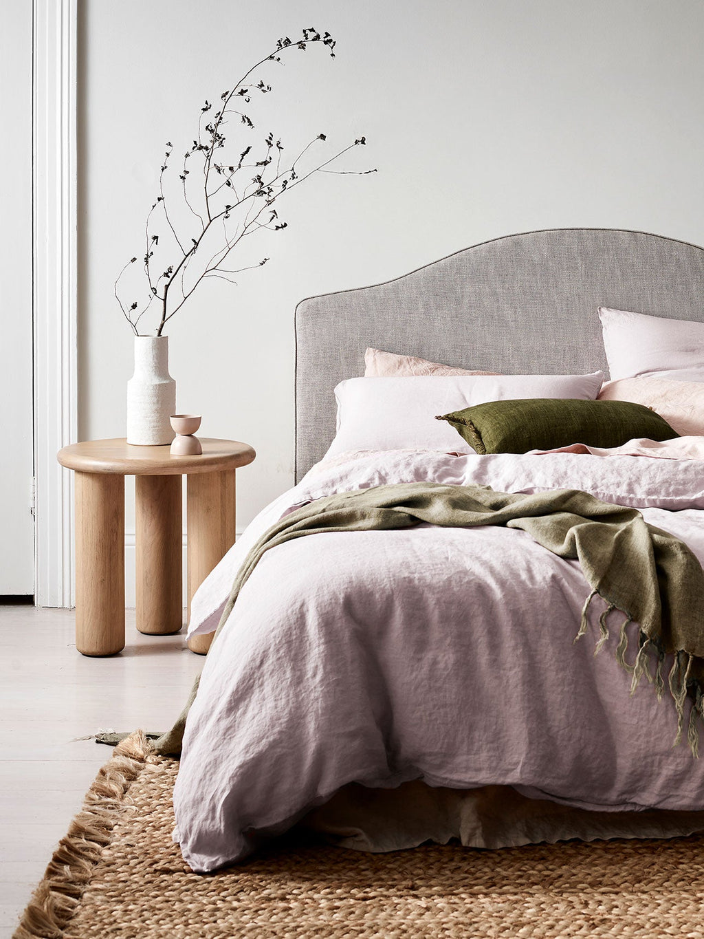 Emile Linen Quilt Cover in Burnished Lilac