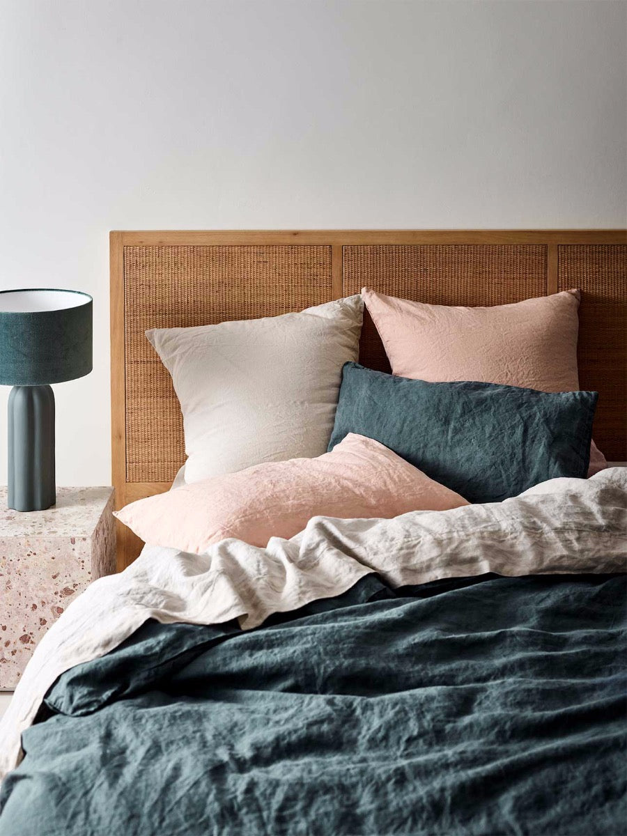 Emile Linen Quilt Cover in Greystone