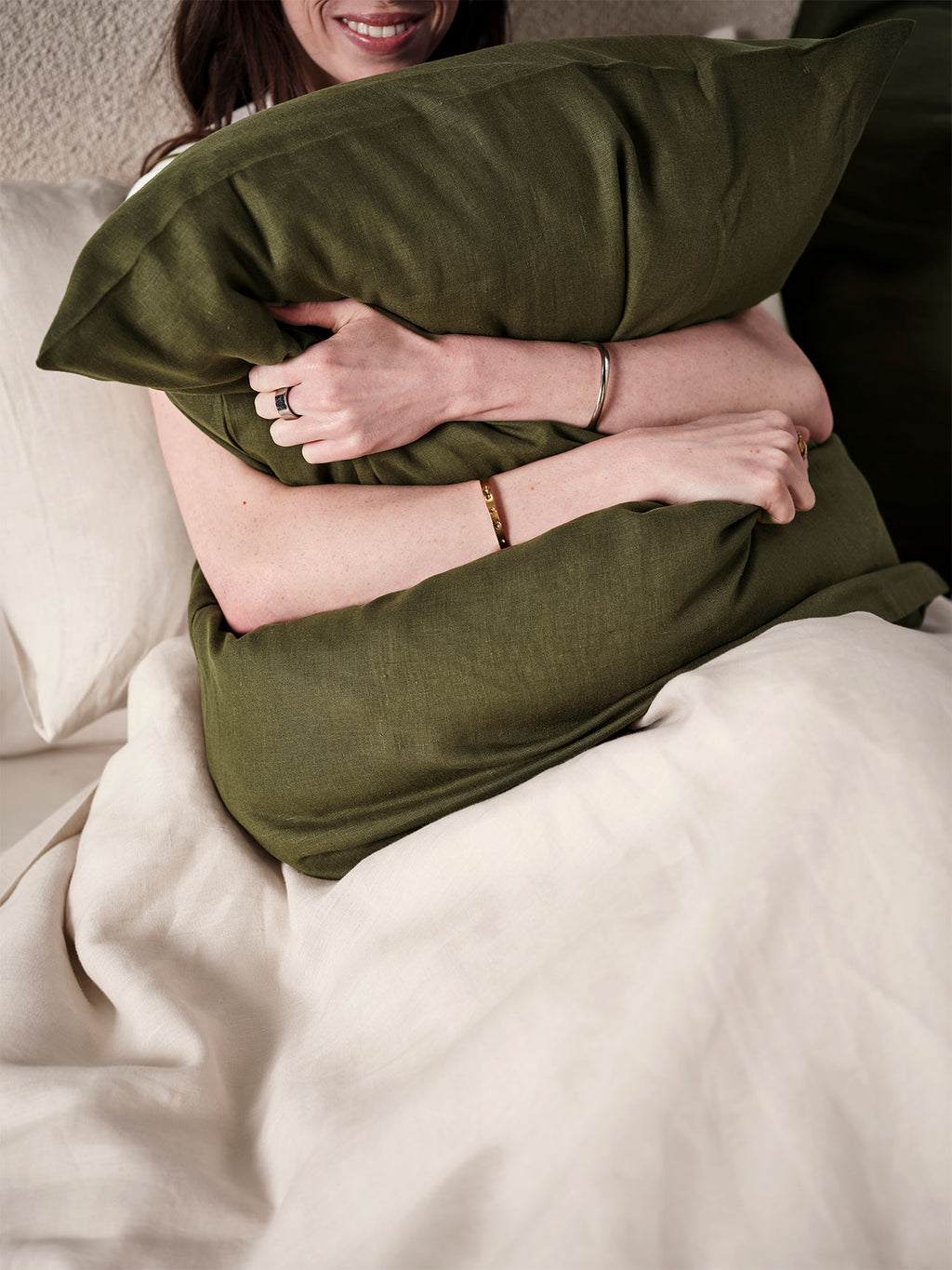 Emile Linen European Pillowcase in Olive