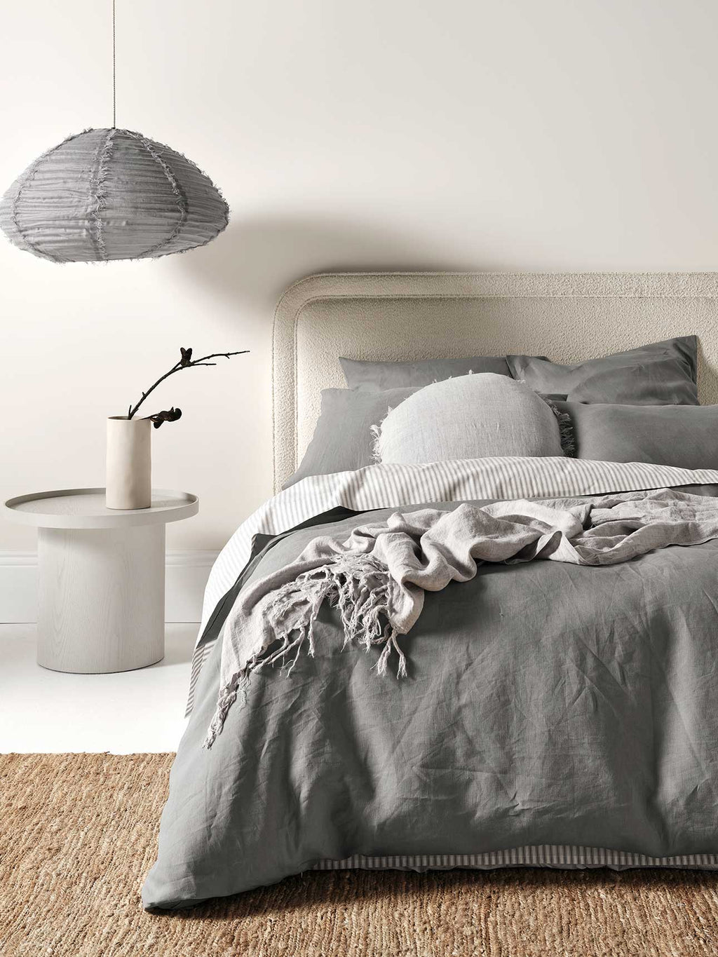 Emile Linen European Pillowcase in Smoke