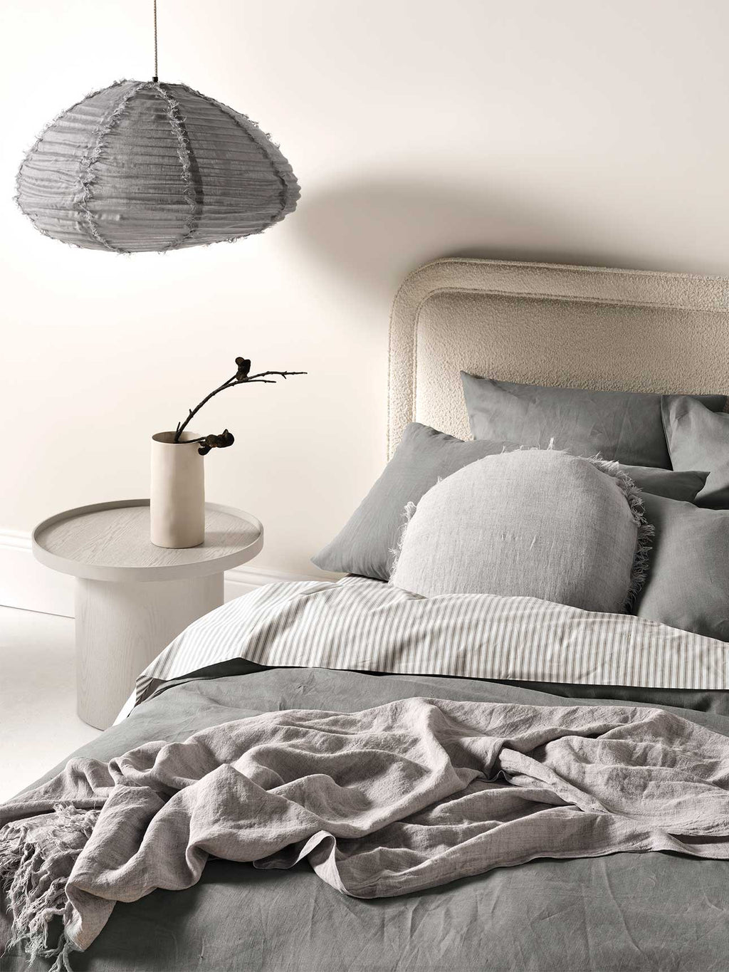 Emile Linen European Pillowcase in Smoke