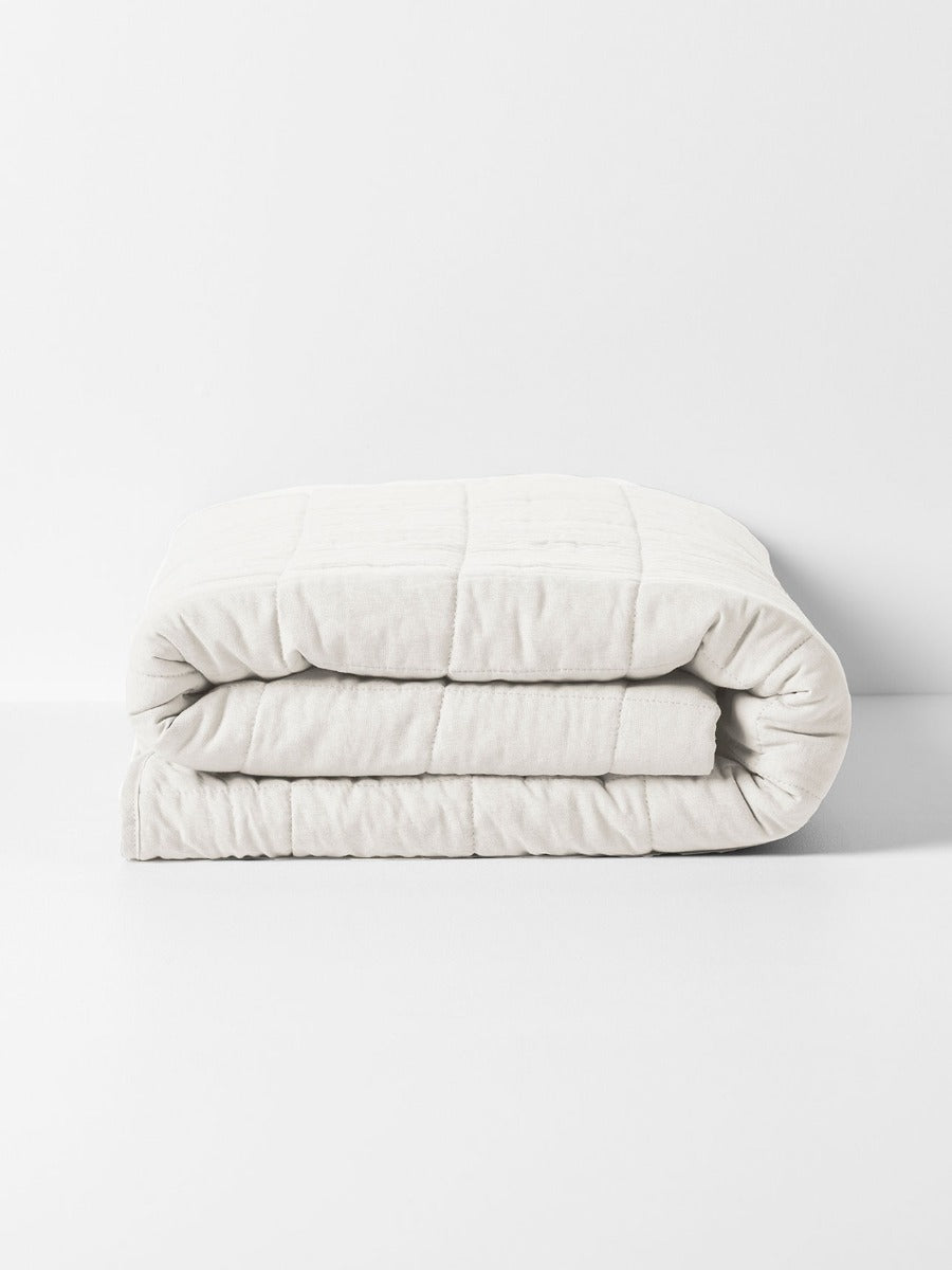 Emile Linen Coverlet in Marshmallow