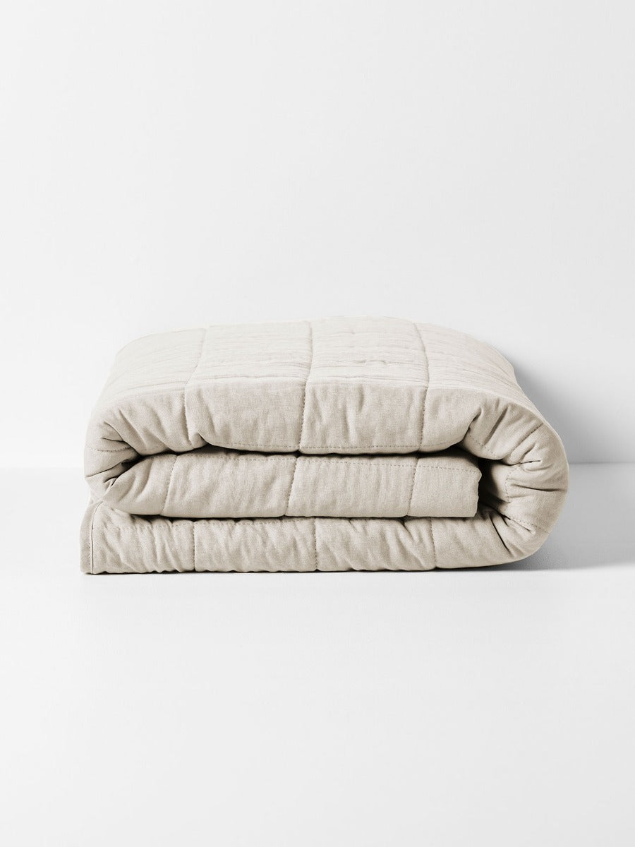 Emile Linen Coverlet in Natural