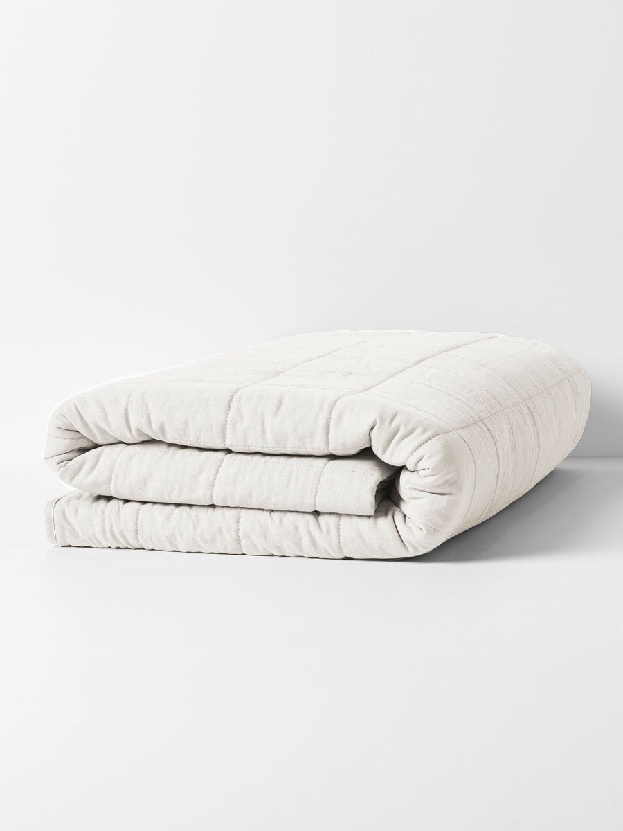 Emile Linen Coverlet in Marshmallow