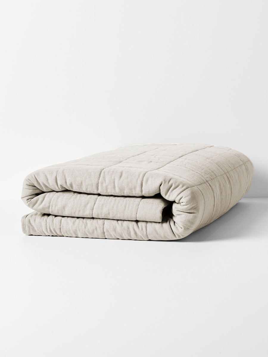 Emile Linen Coverlet in Natural