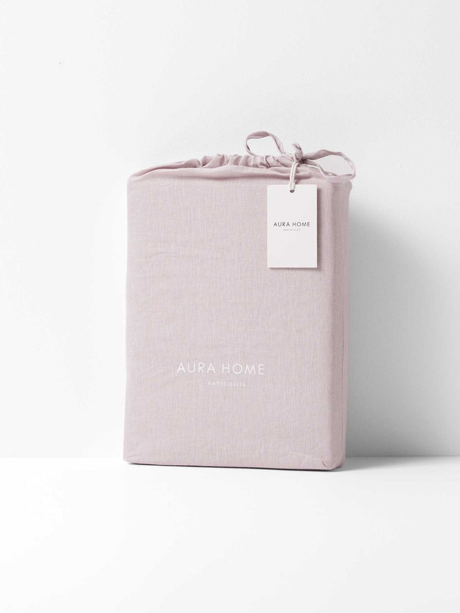 Emile Linen Flat Sheet in Burnished Lilac