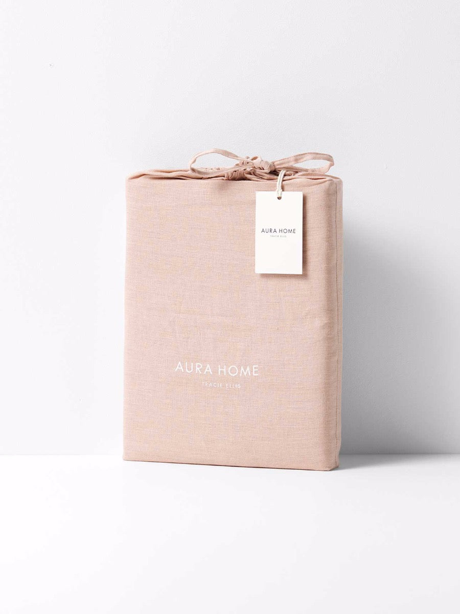 Emile Linen Quilt Cover in Clay