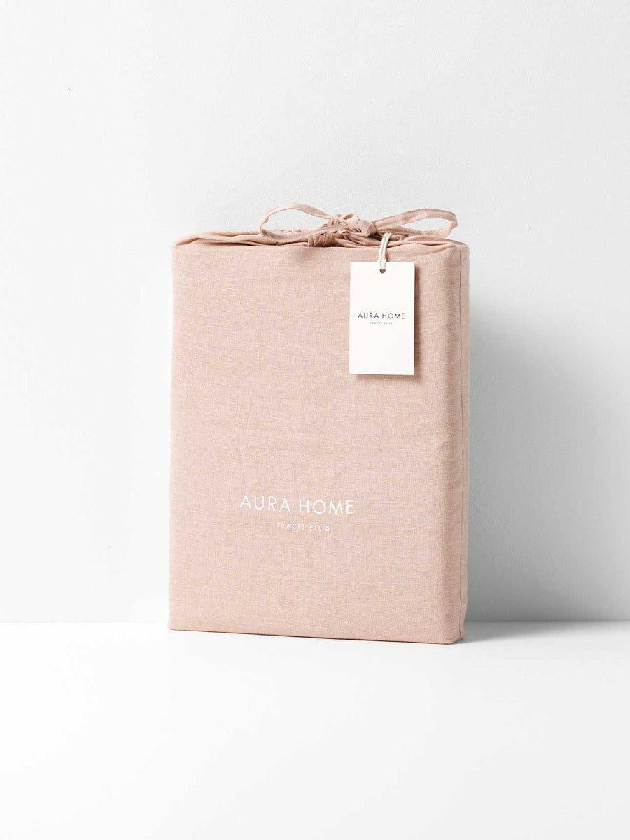 Emile Linen Flat Sheet in Clay