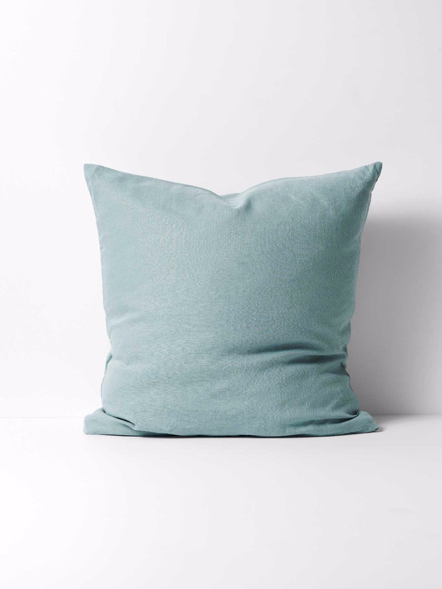 Emile Pure Linen European Pillowcase in Aegean Blue