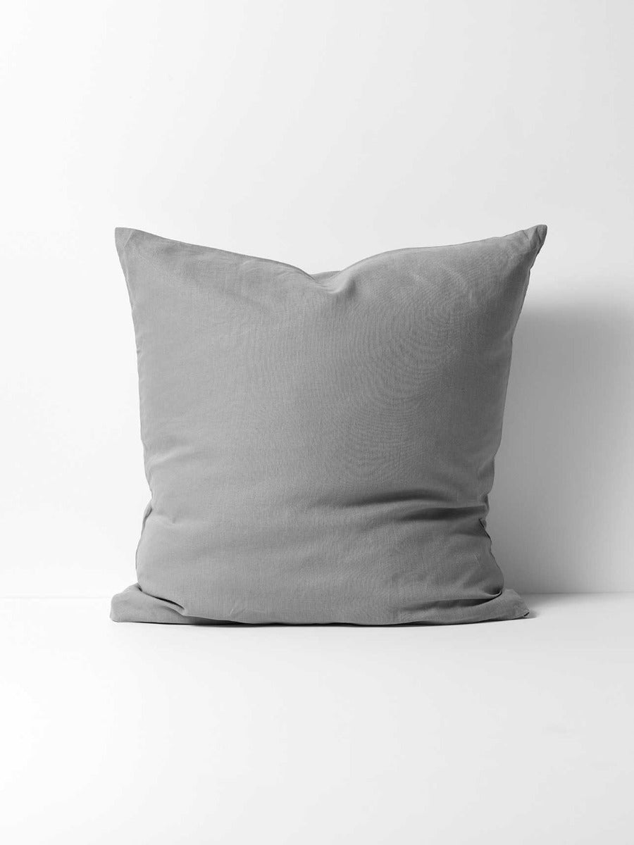 Emile Linen European Pillowcase in Smoke
