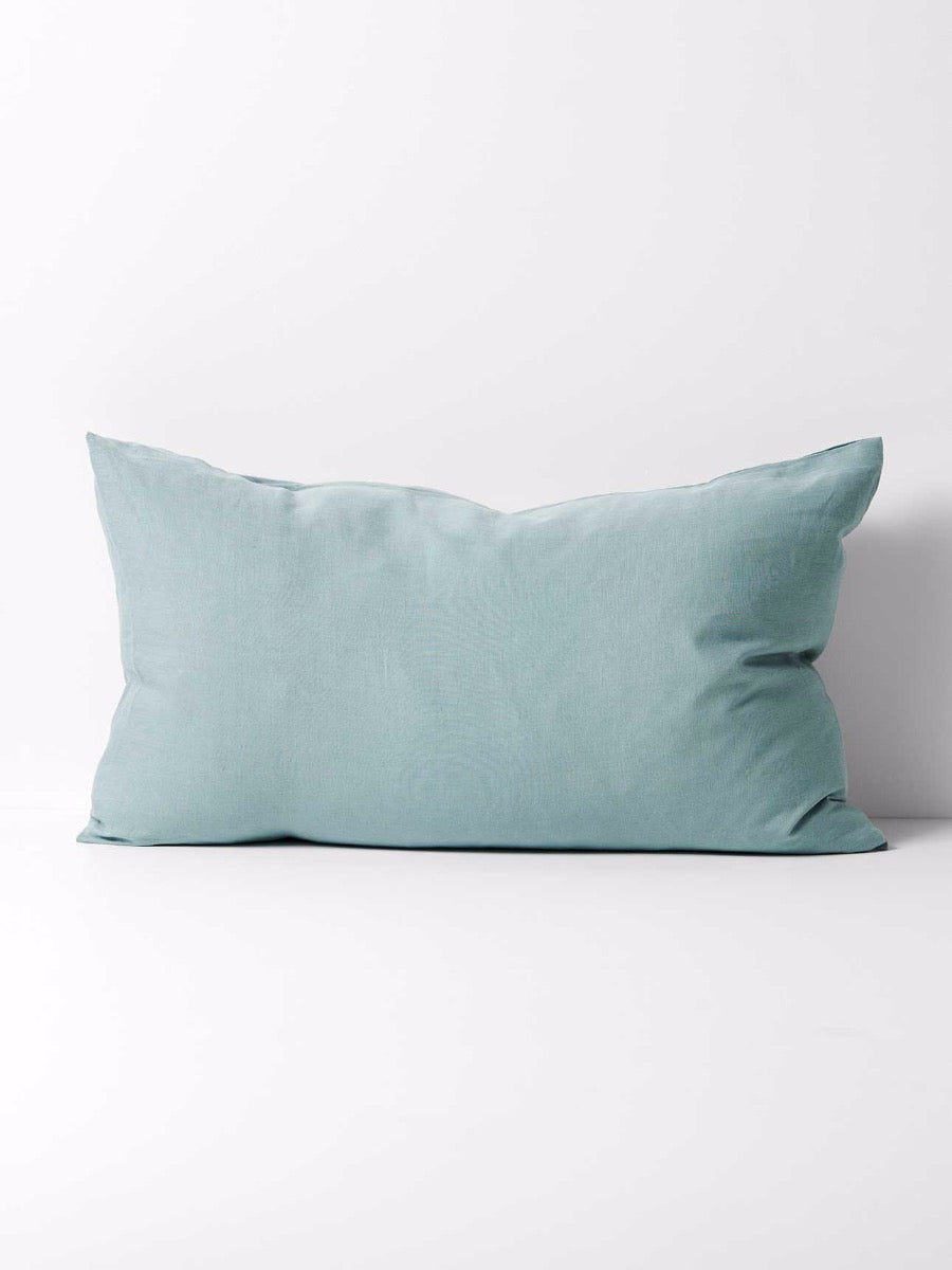 Emile Linen Standard Pillowcase in Aegean Blue