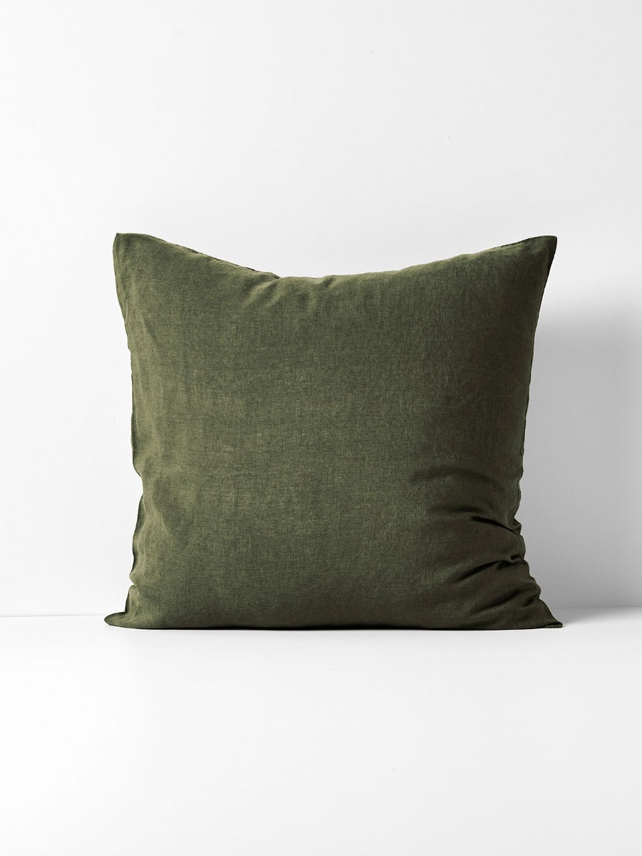 Emile Linen European Pillowcase in Khaki
