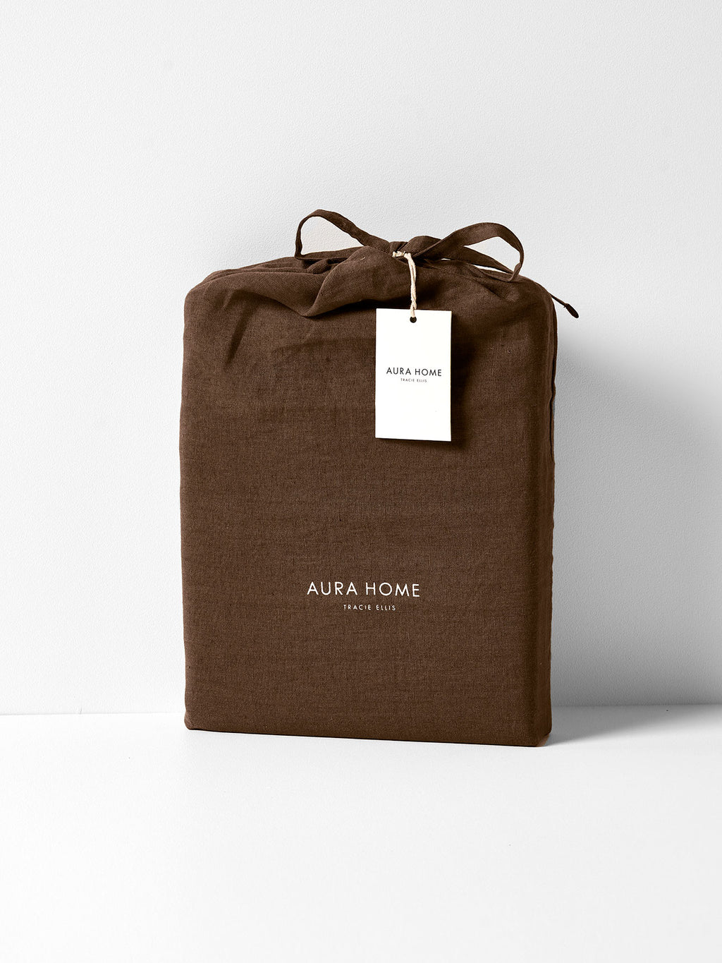 Emile Linen Quilt Cover in Chocolate