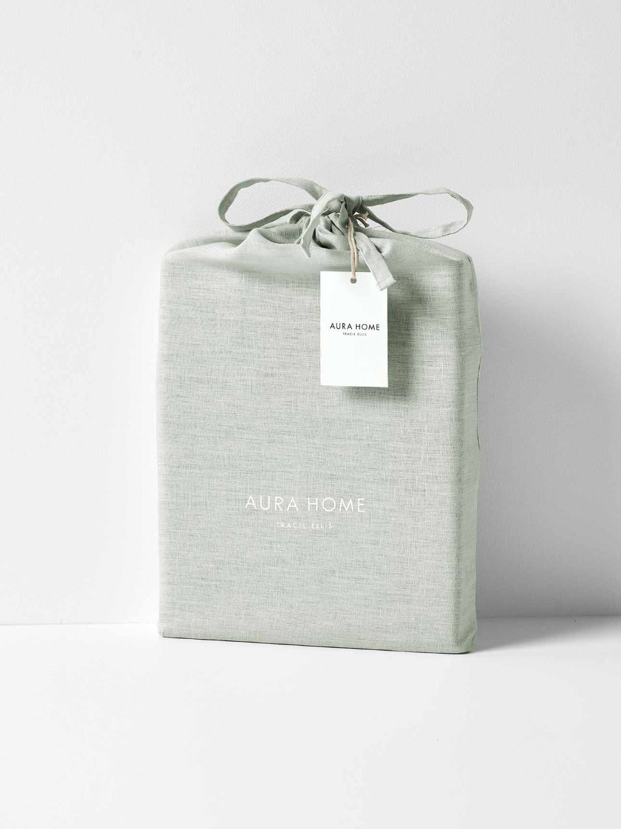 Emile Linen Fitted Sheet in Mineral