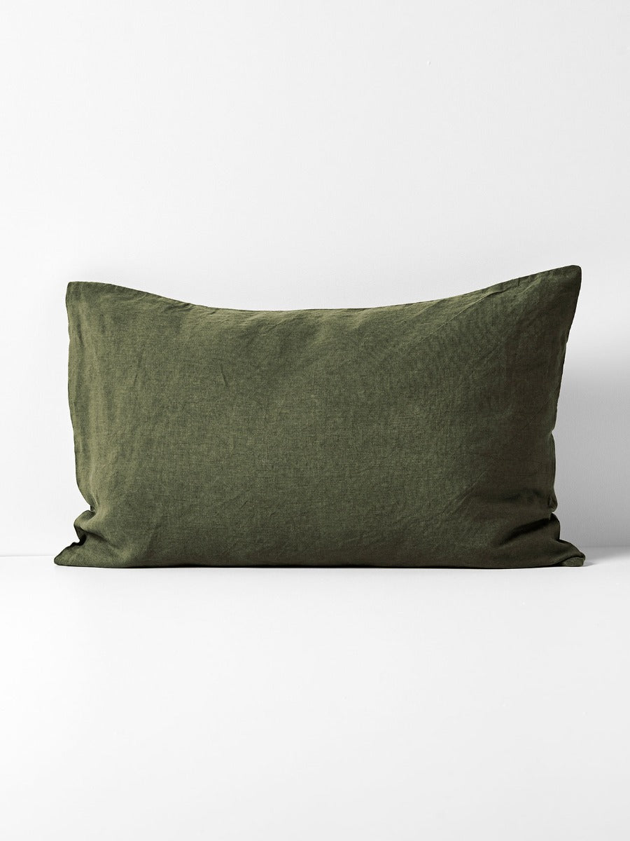 Emile Linen Standard Pillowcase in Khaki