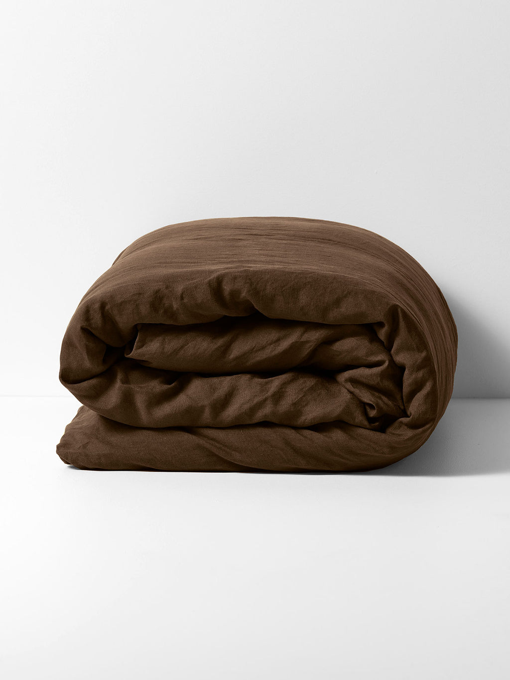 Emile Linen Quilt Cover in Chocolate