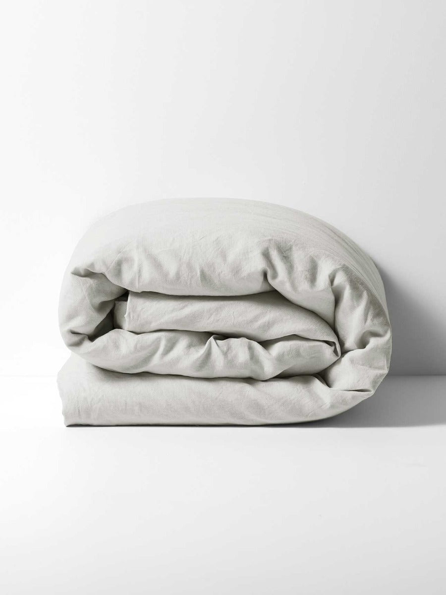 Emile Linen Quilt Cover in Glacier