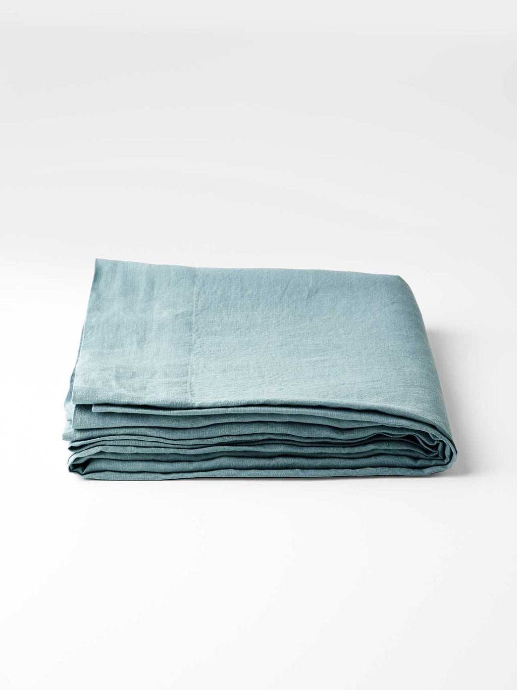 Emile Linen Flat Sheet in Aegean Blue