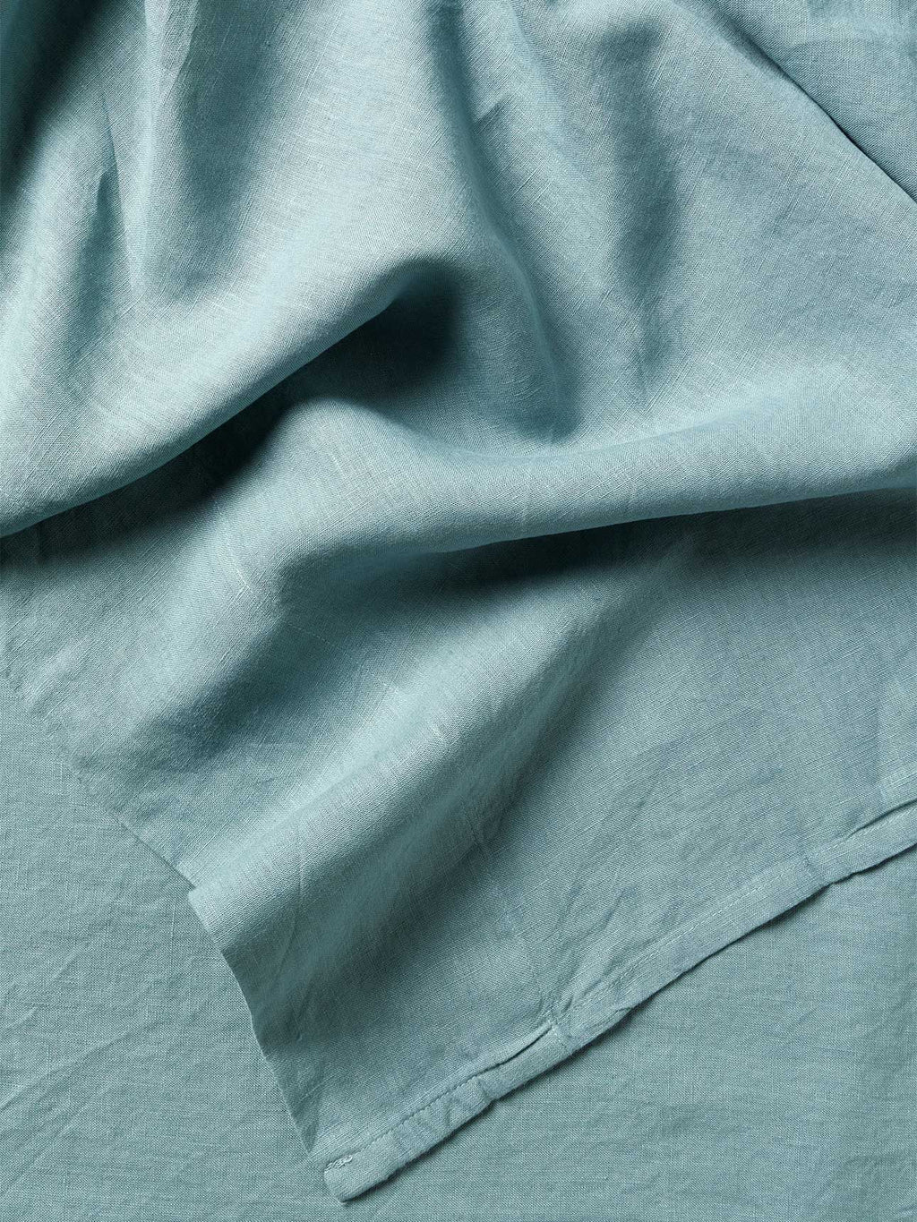 Emile Linen Flat Sheet in Aegean Blue