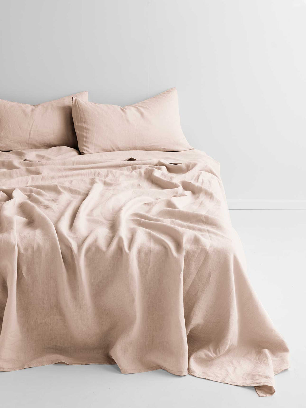 Emile Linen Flat Sheet in Blush