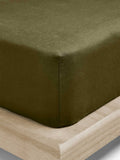 Emile Linen Fitted Sheet in Bronzed Olive