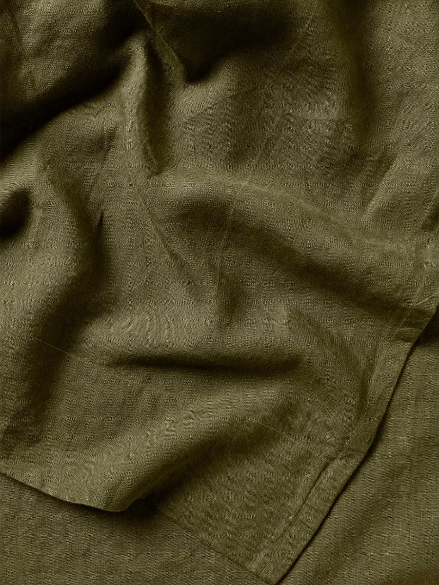 Emile Linen Quilt Cover in Olive