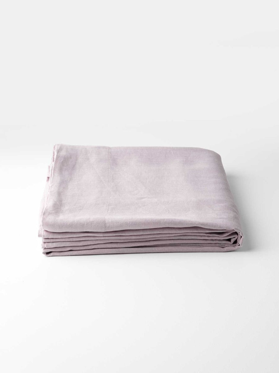 Emile Linen Flat Sheet in Burnished Lilac