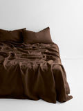 Emile Linen Flat Sheet in Chocolate