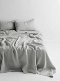 Emile Linen Flat Sheet in Glacier