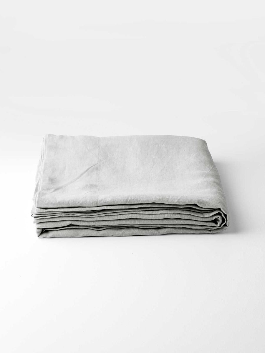 Emile Linen Flat Sheet in Glacier