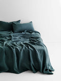 Emile Linen Flat Sheet in Greystone