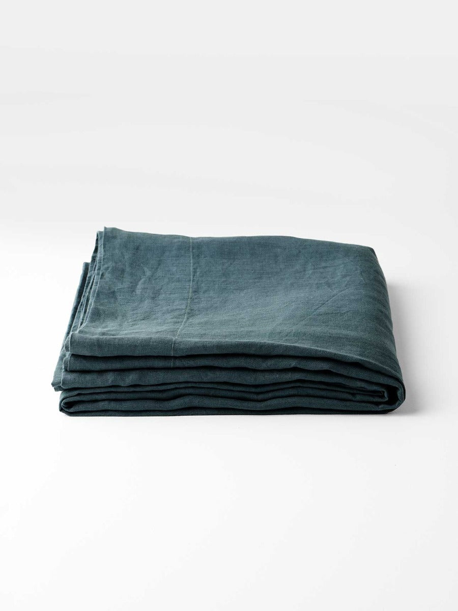 Emile Linen Flat Sheet in Greystone