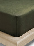 Emile Linen Fitted Sheet in Khaki
