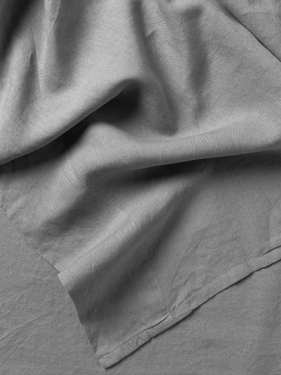 Emile Linen Flat Sheet in Smoke