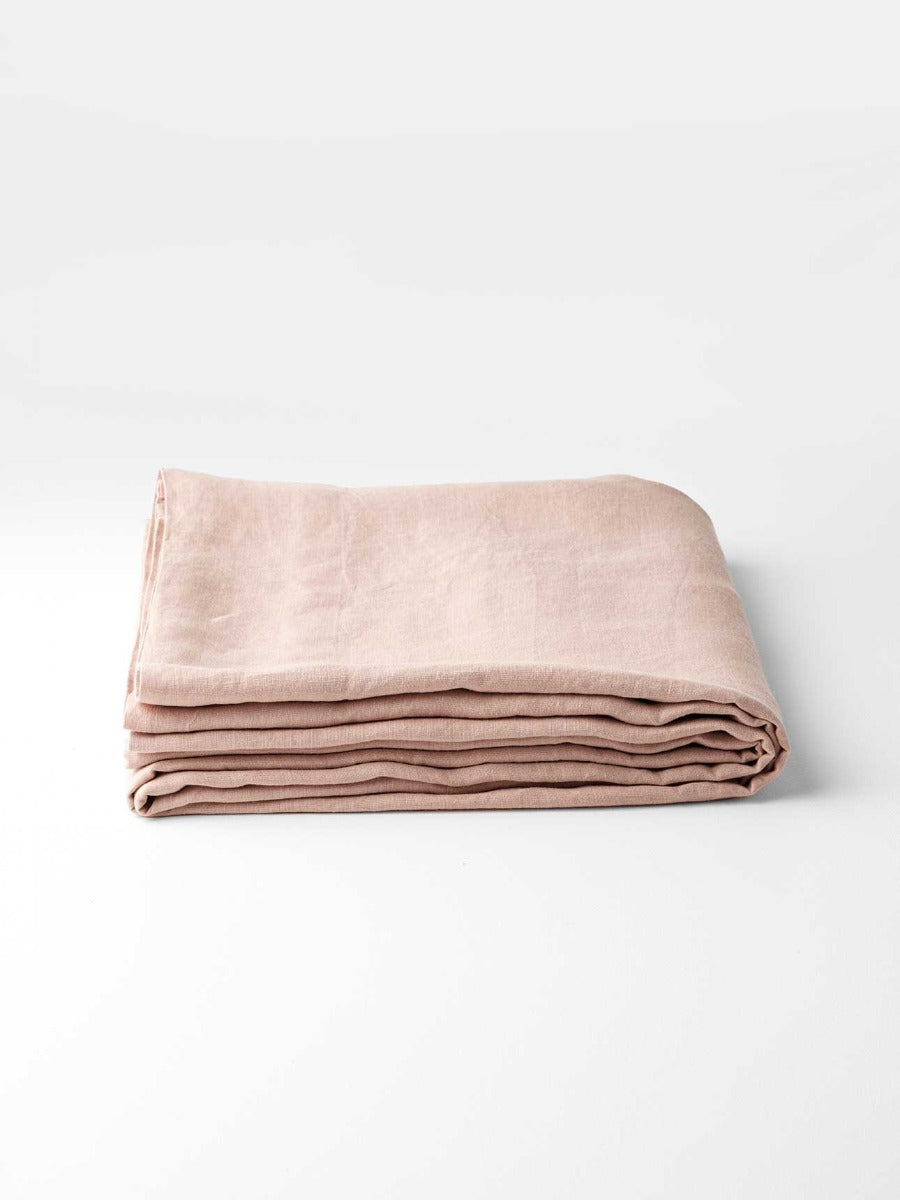 Emile Linen Flat Sheet in Clay