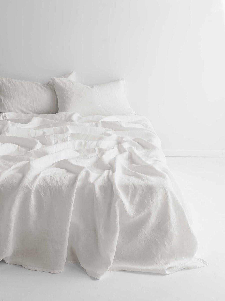 Emile Linen Flat Sheet in Marshmallow