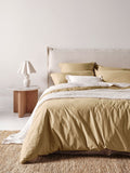 Evie Stonewash Organic Cotton Quilt Cover in Caramel