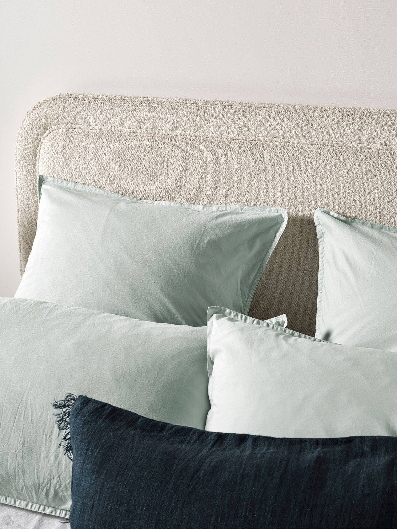 Evie Stonewash Organic Cotton European Pillowcase in Mist