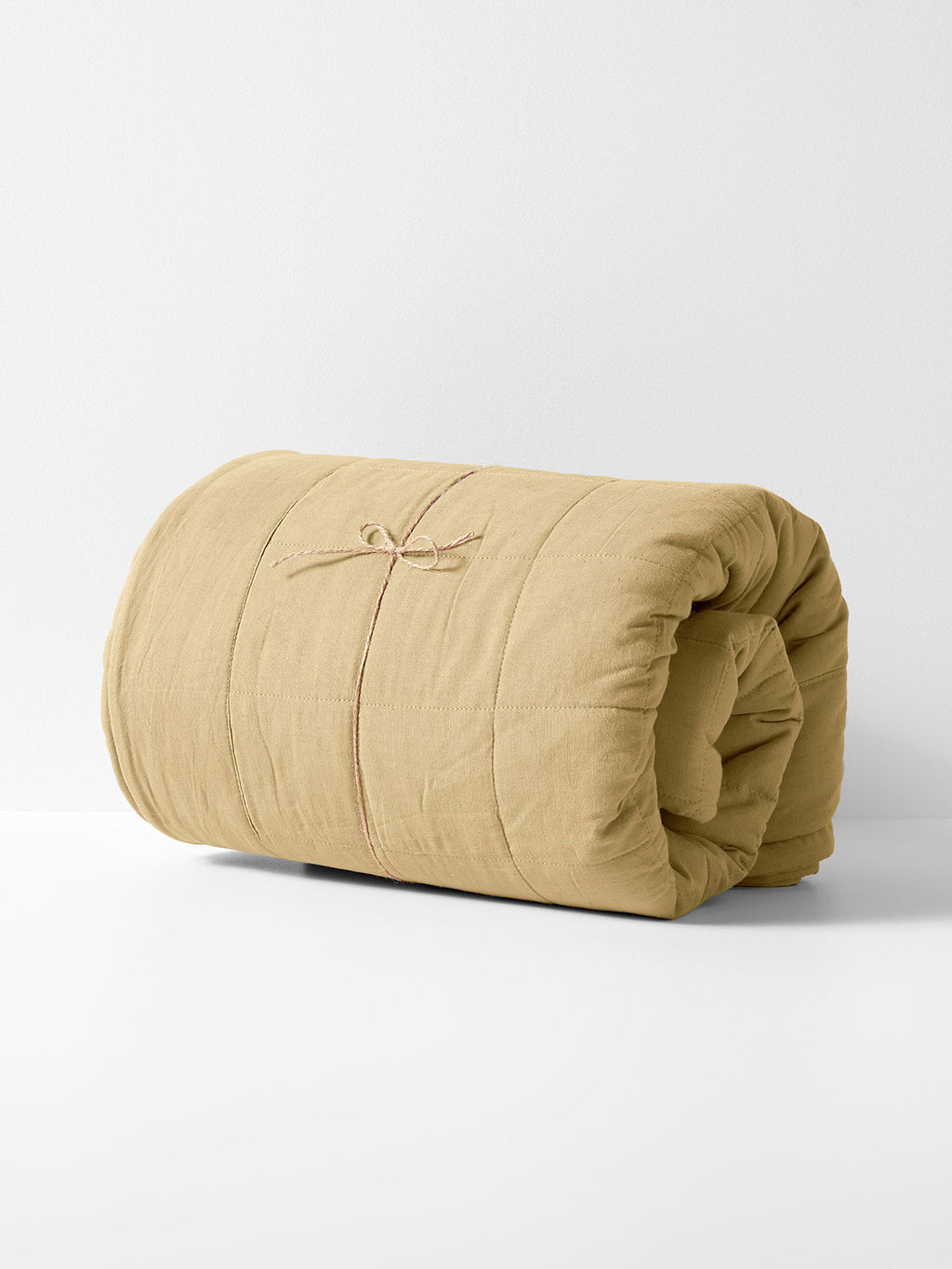 Evie Stonewash Organic Cotton Coverlet in Caramel