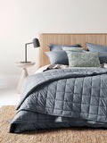 Evie Stonewash Organic Cotton Coverlet in Washed Denim
