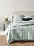 Evie Stonewash Organic Cotton Coverlet in Mist