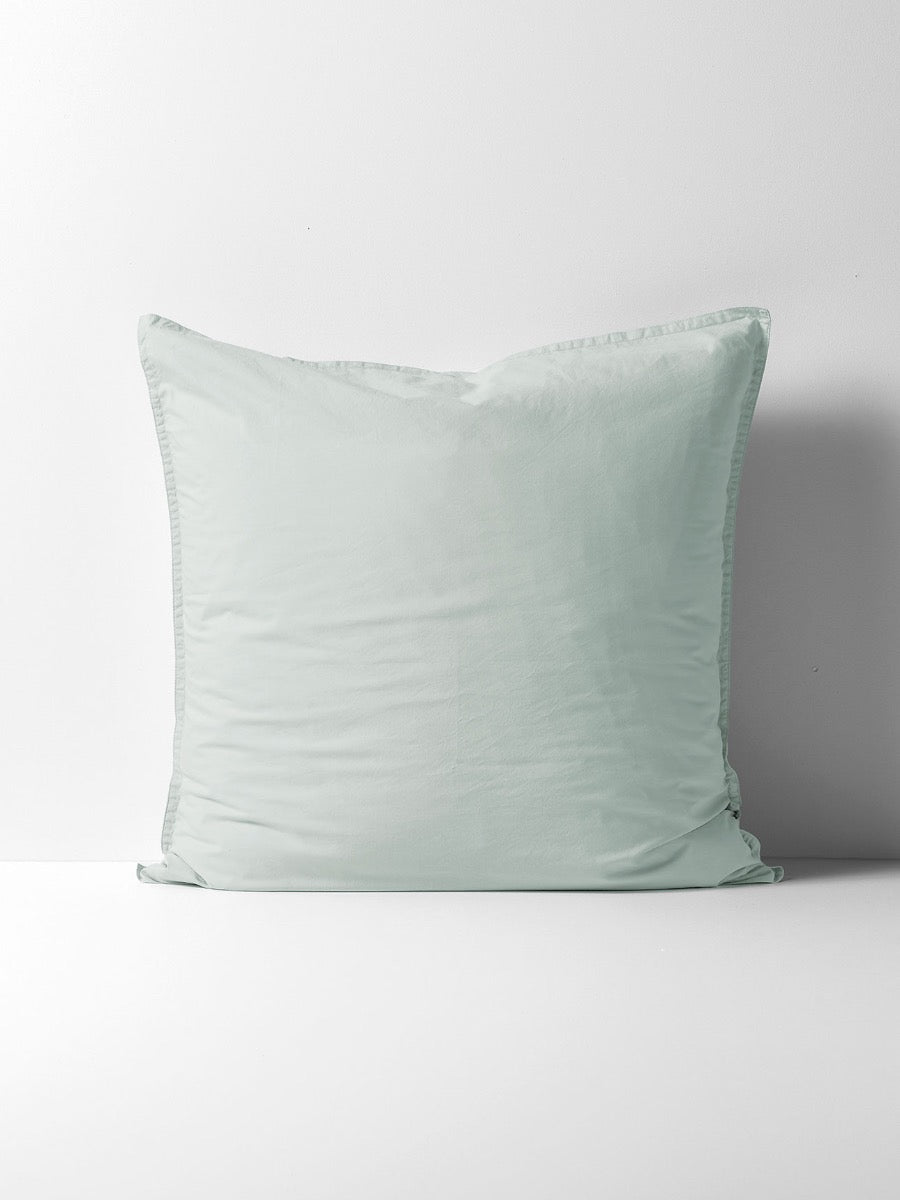Evie Stonewash Organic Cotton European Pillowcase in Mist