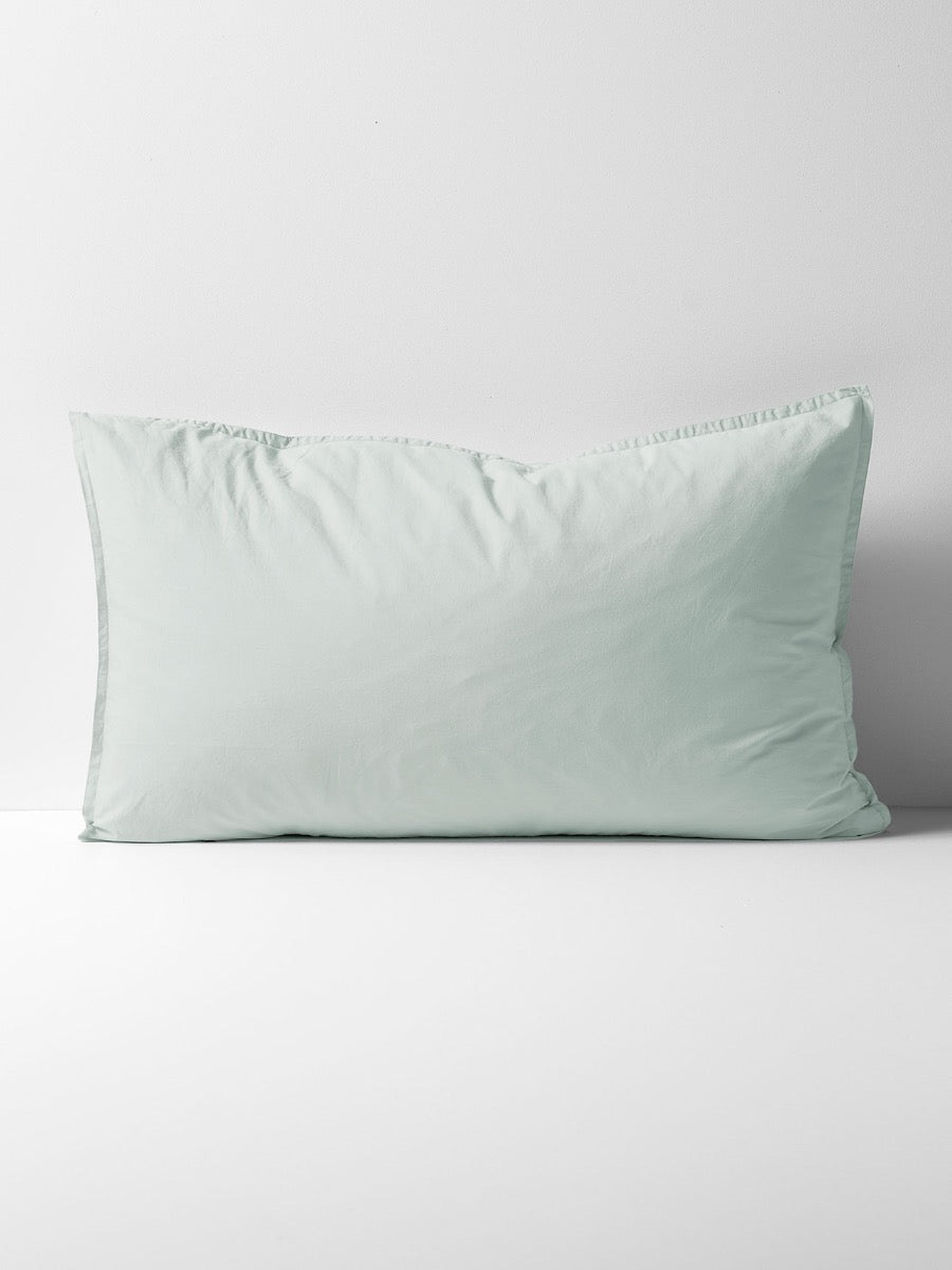 Evie Stonewash Organic Cotton Standard Pillowcase in Mist